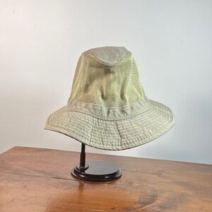 Woolrich Beige Green Bucket Hat Mesh Outdoor Fishing Adventure XLarge